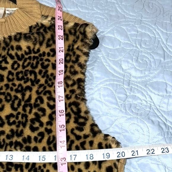 Kathie Lee Collection Ladies Extra Large Leopard Print Faux Fur Vest - Picture 6 of 6
